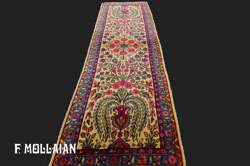 Antique Persian Kashan Dabir Rug (155x45 cm)