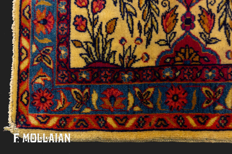 Antique Persian Kashan Dabir Rug (155x45 cm)