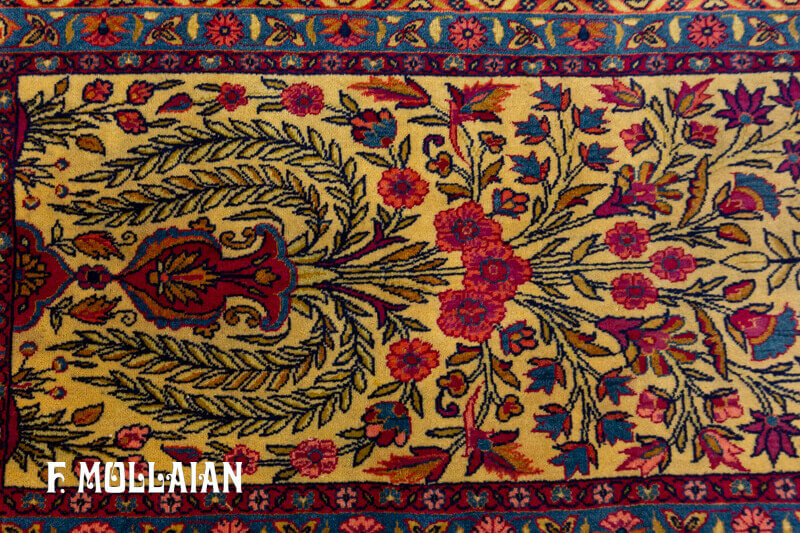 Antique Persian Kashan Dabir Rug (155x45 cm)