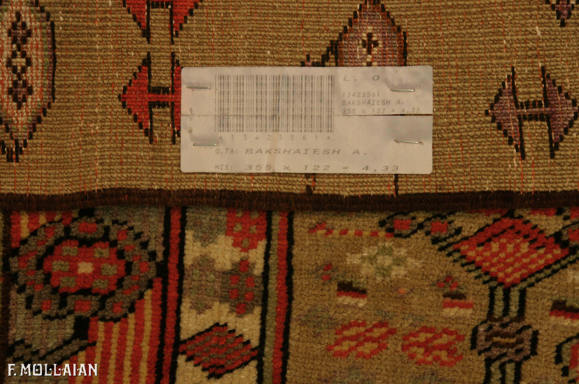 Antique Persian Bakshaish Kalleh Runner (355x122 cm)