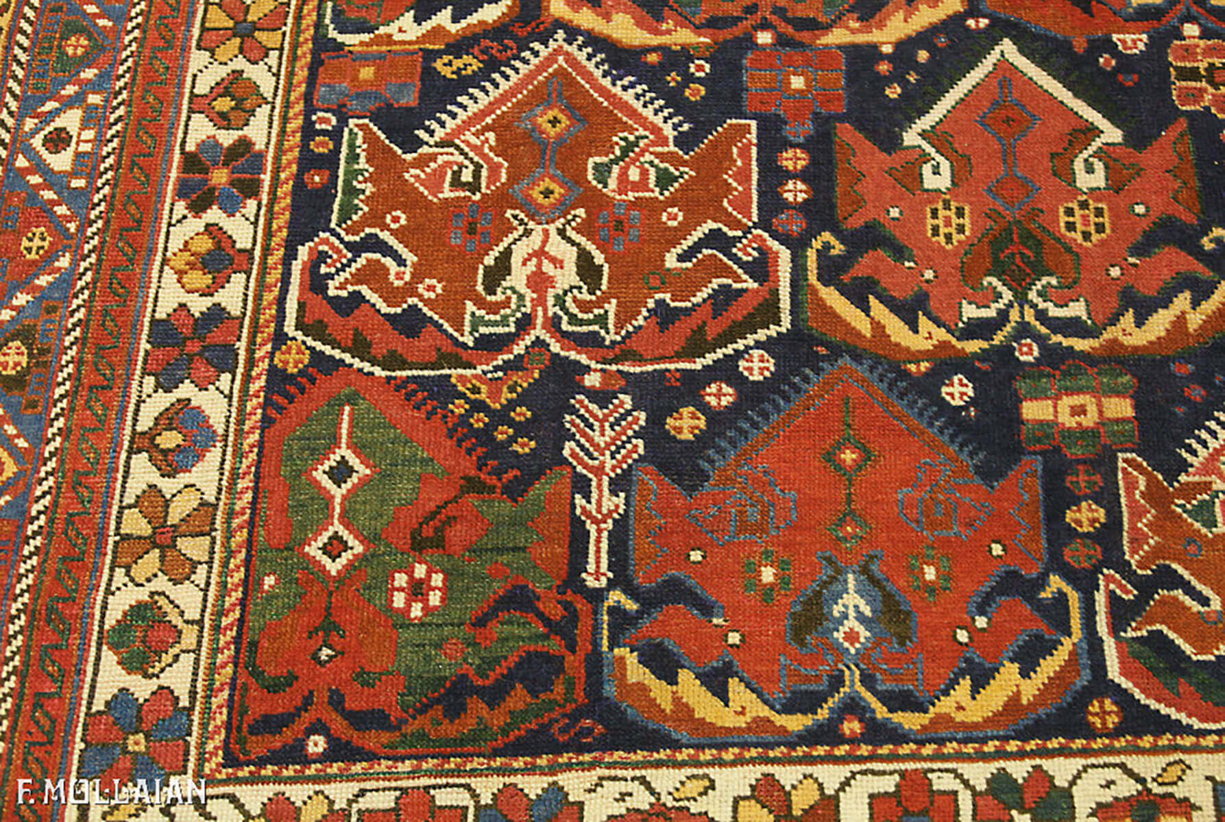 Antique Kalleh Persian Afshari Carpet (420x244 cm)