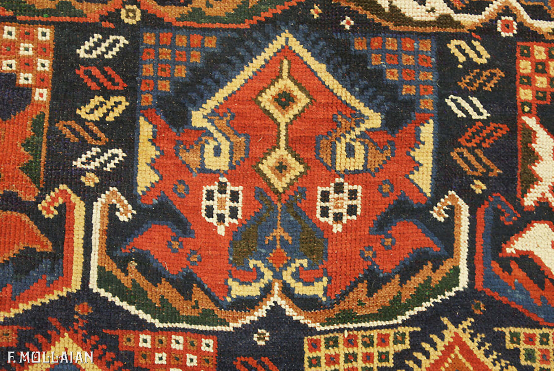 Antique Kalleh Persian Afshari Carpet (420x244 cm)