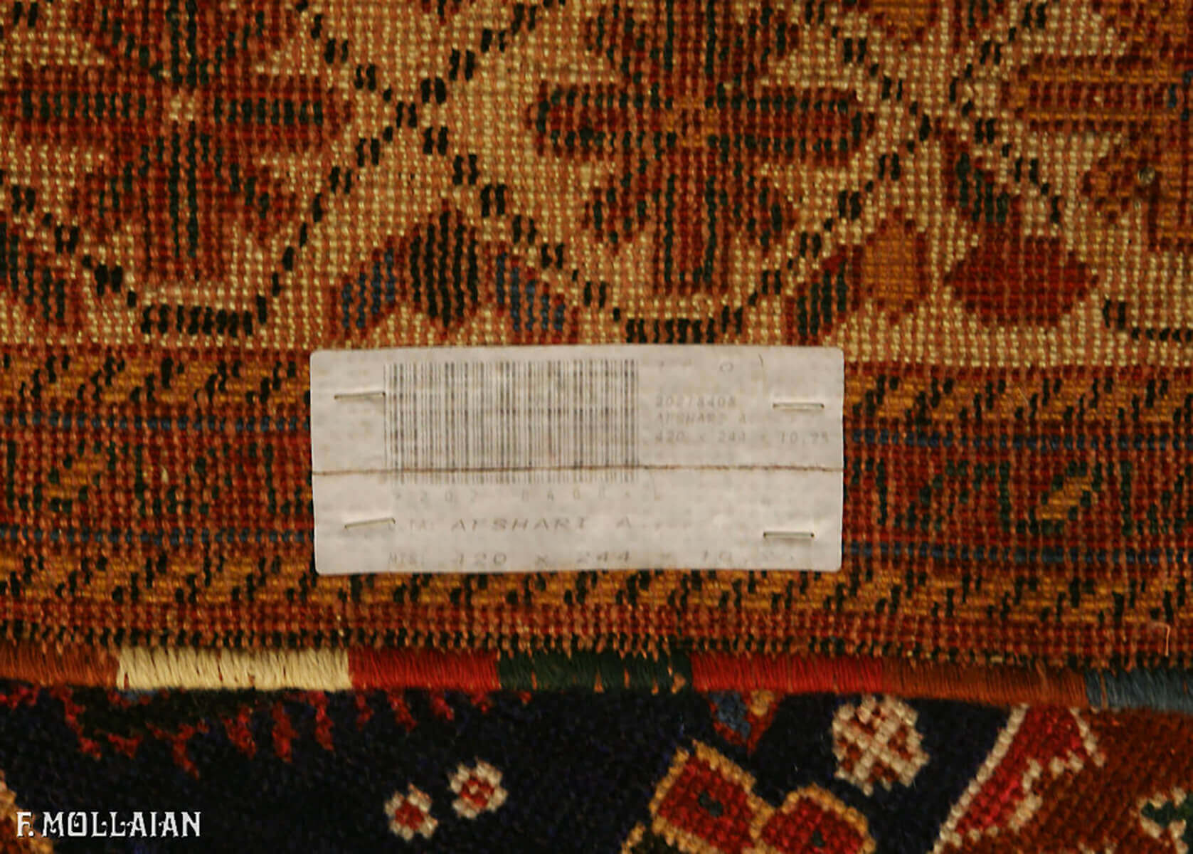Antique Kalleh Persian Afshari Carpet (420x244 cm)