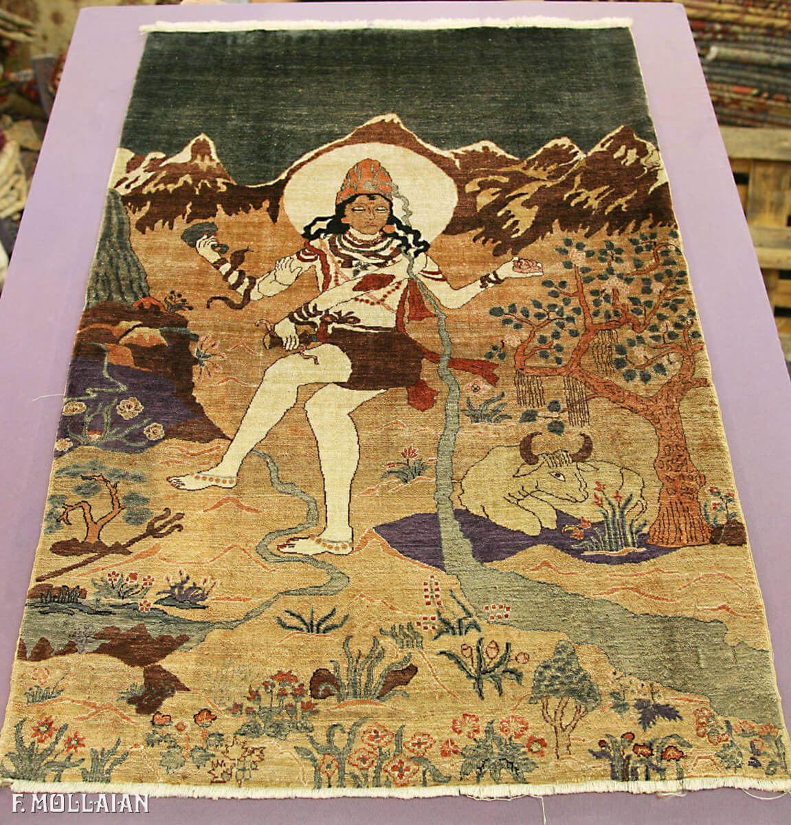 Tapis Indien Antique Soie Deccani Indian n°:22341858