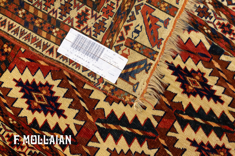 Antique Turkmen Asmalik Yomut Rug n°:25340315