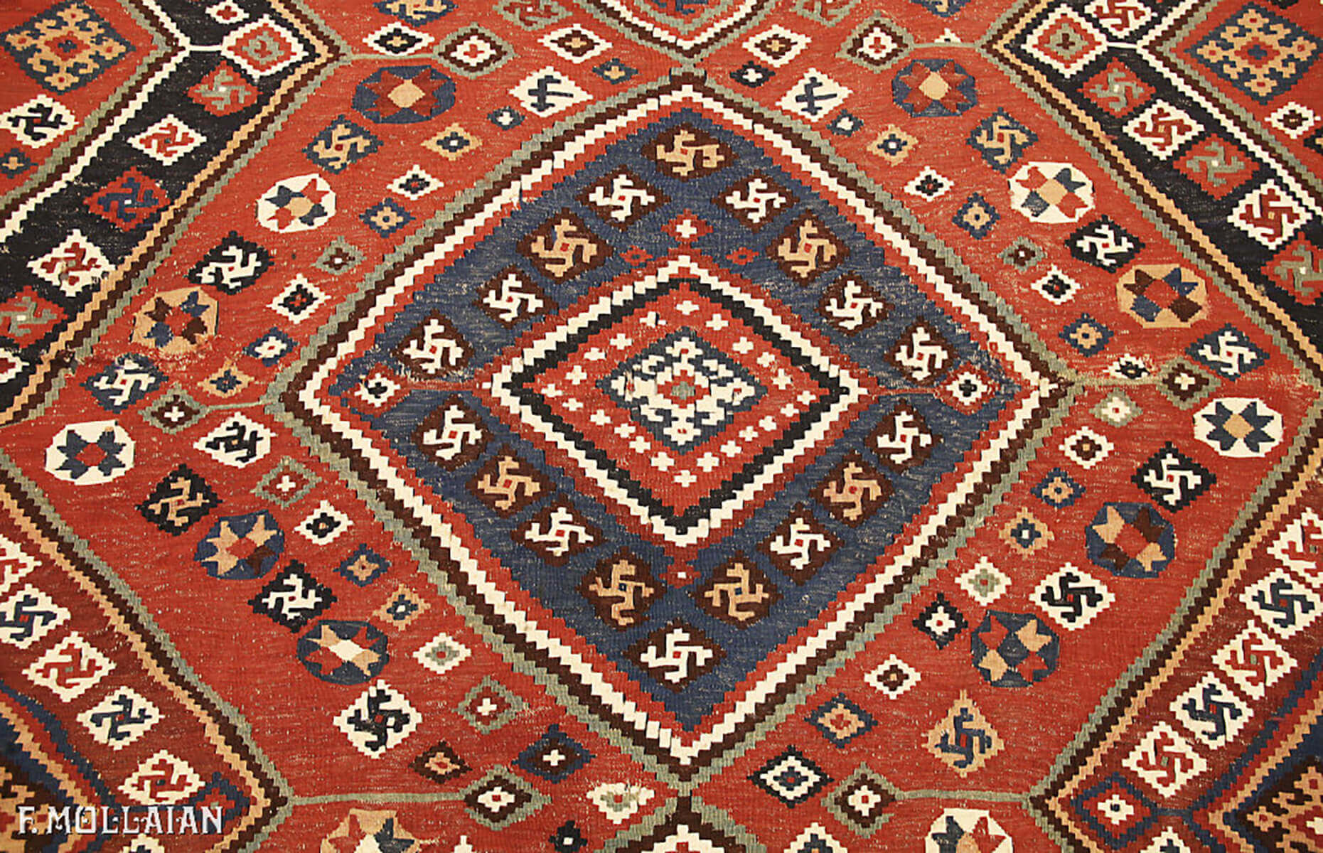 Semi-Antigua Persa Kilim Kashkai (Qashqay) n°:34621933