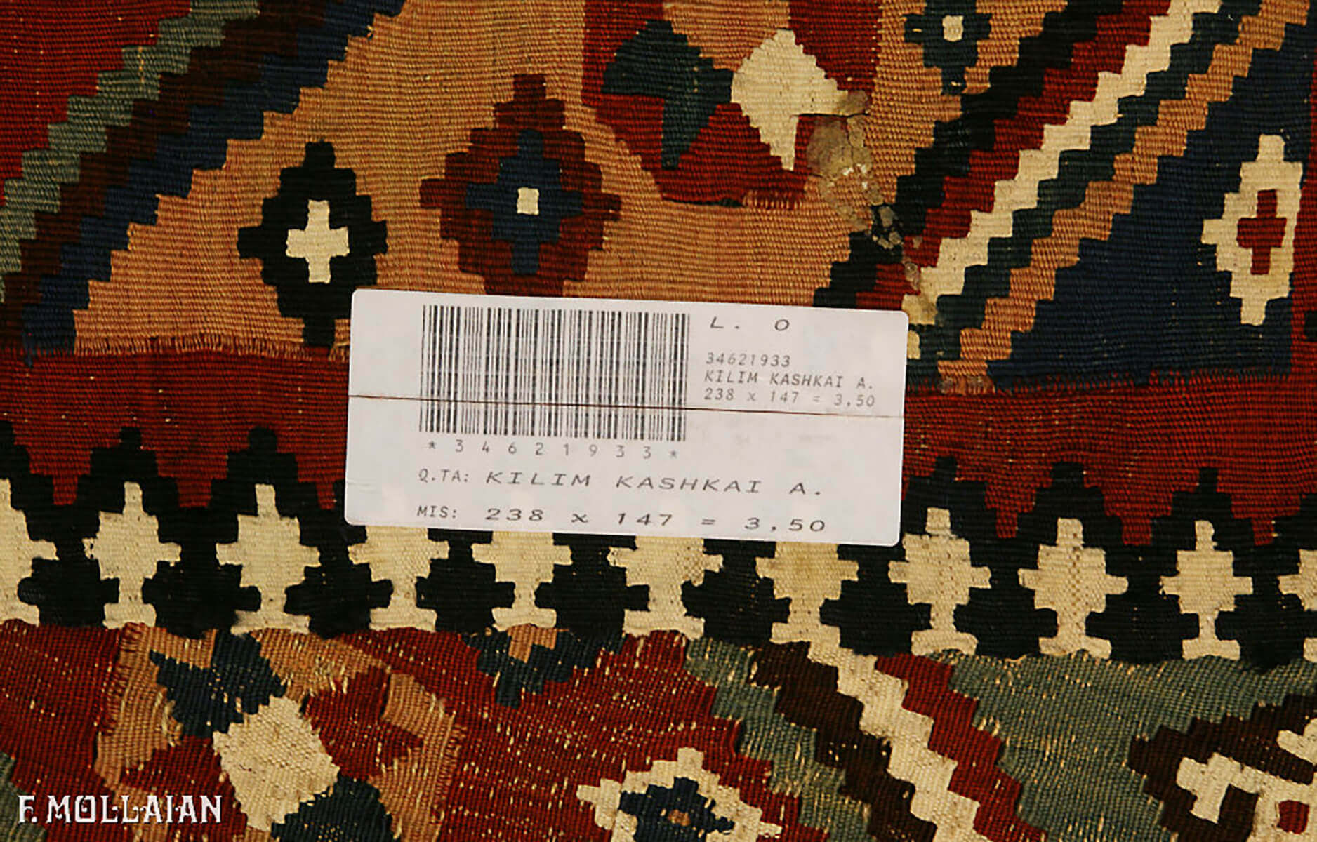 Semi-Antigua Persa Kilim Kashkai (Qashqay) n°:34621933
