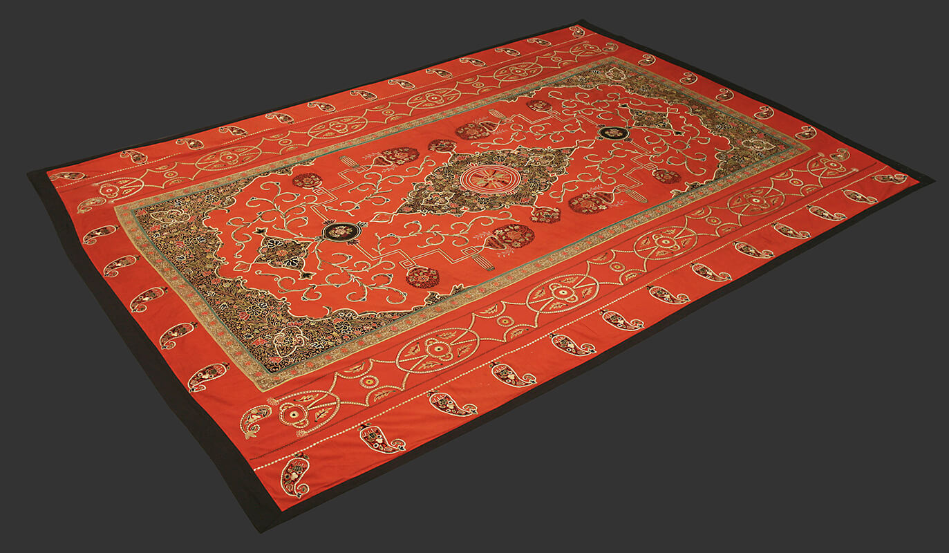 Antique Persian Rashti-Duzi Textile n°:35012796
