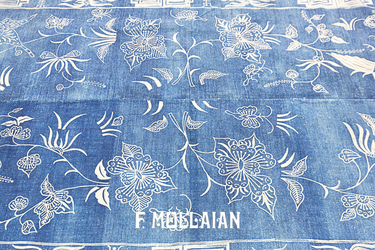 Blue Indonesian Cotton textile with Decò Design (153x85 cm)