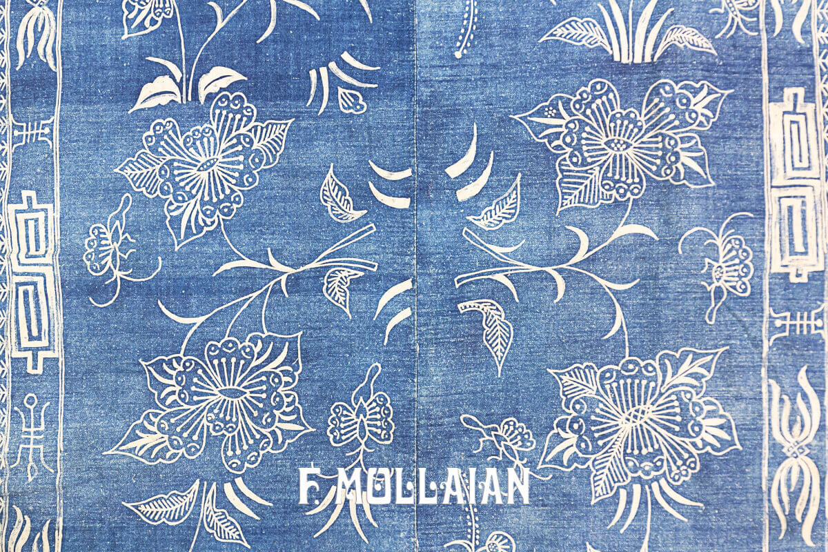 Blue Indonesian Cotton textile with Decò Design (153x85 cm)