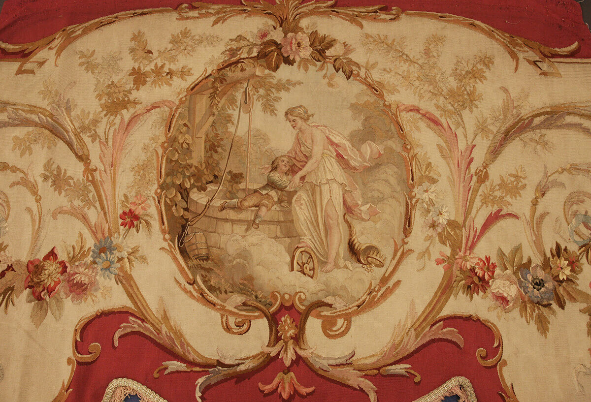 A Pair of Antique Tapestry/Aubusson Curtain n°:54466627
