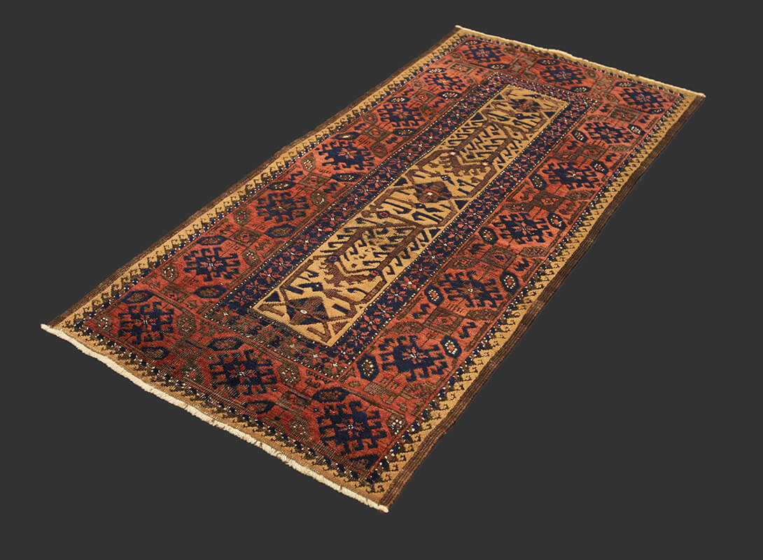 Tapis Persan Antique Baluch Mashad n°:55349288