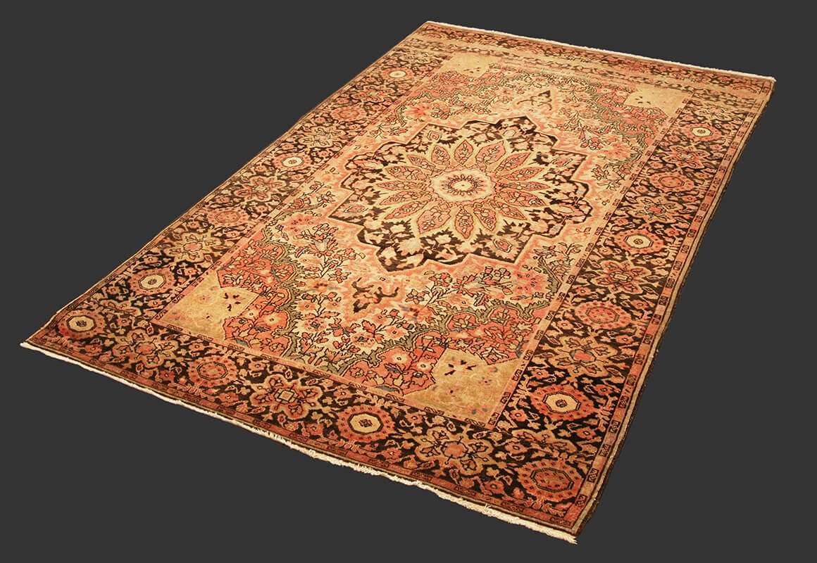Tappeto Saruk Farahan Persiano Antico Campo Medaglione n°:56732954