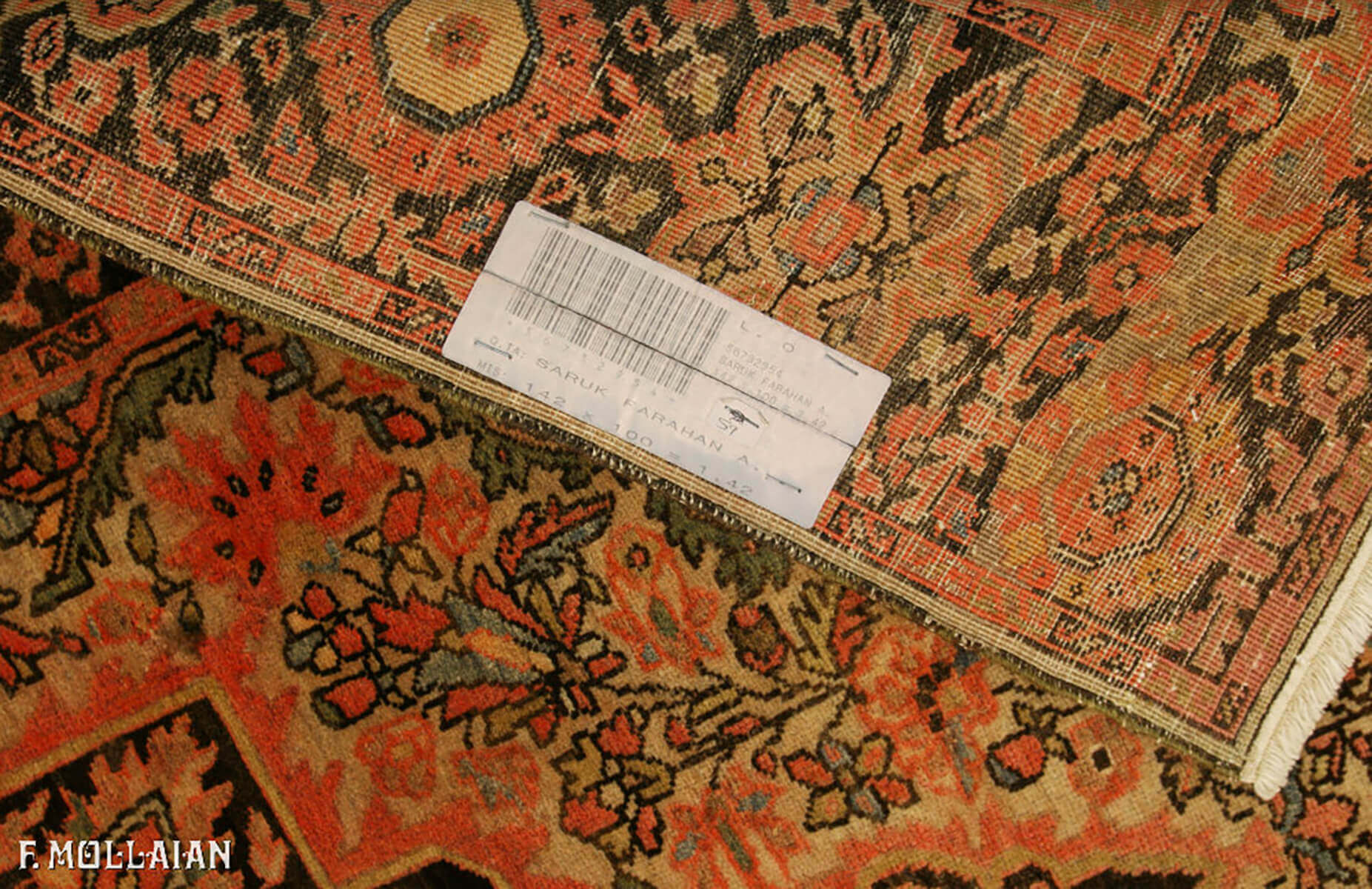 Tappeto Saruk Farahan Persiano Antico Campo Medaglione n°:56732954