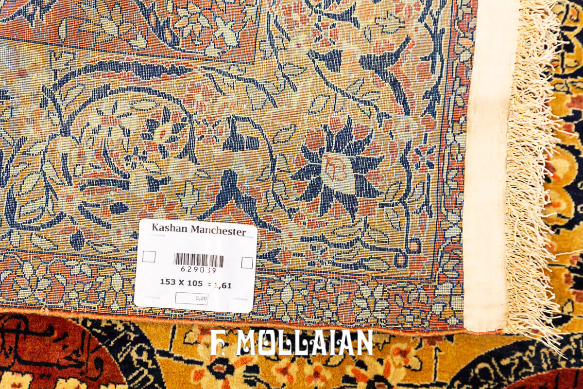 Antique Signed "Ghazan" Persian Kashan (Manchester Wool) "Prayer" Rug (153x105 cm)