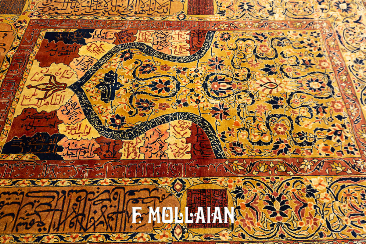 Antique Signed "Ghazan" Persian Kashan (Manchester Wool) "Prayer" Rug (153x105 cm)