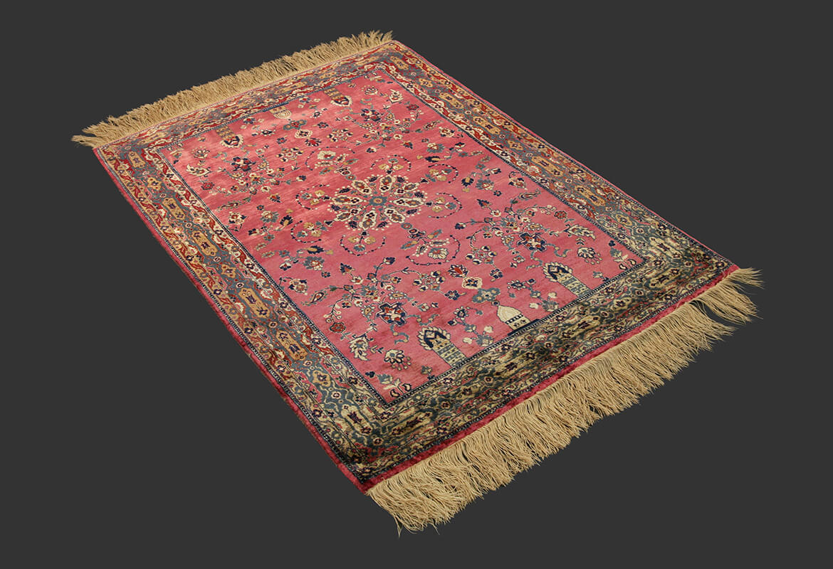 قالی آنتیک کاشان ابریشم کد:۶۶۰۴۳۱۳۷