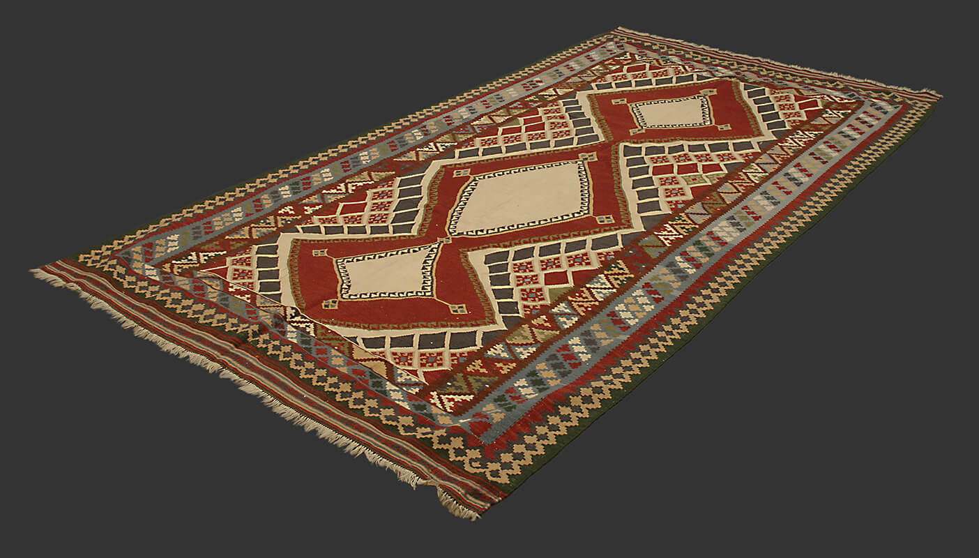 Tapis Kilim Kashkai Antique Fine n°:68693535
