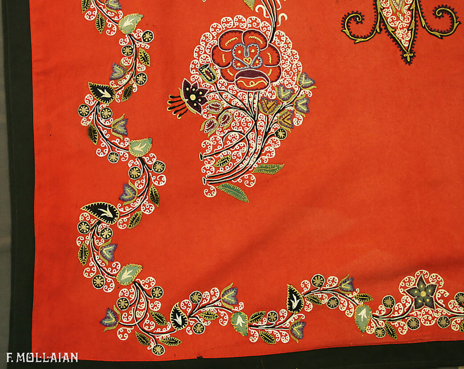 Textil Persa Semi-Antiguo Rashti-Duzi n°:71043241