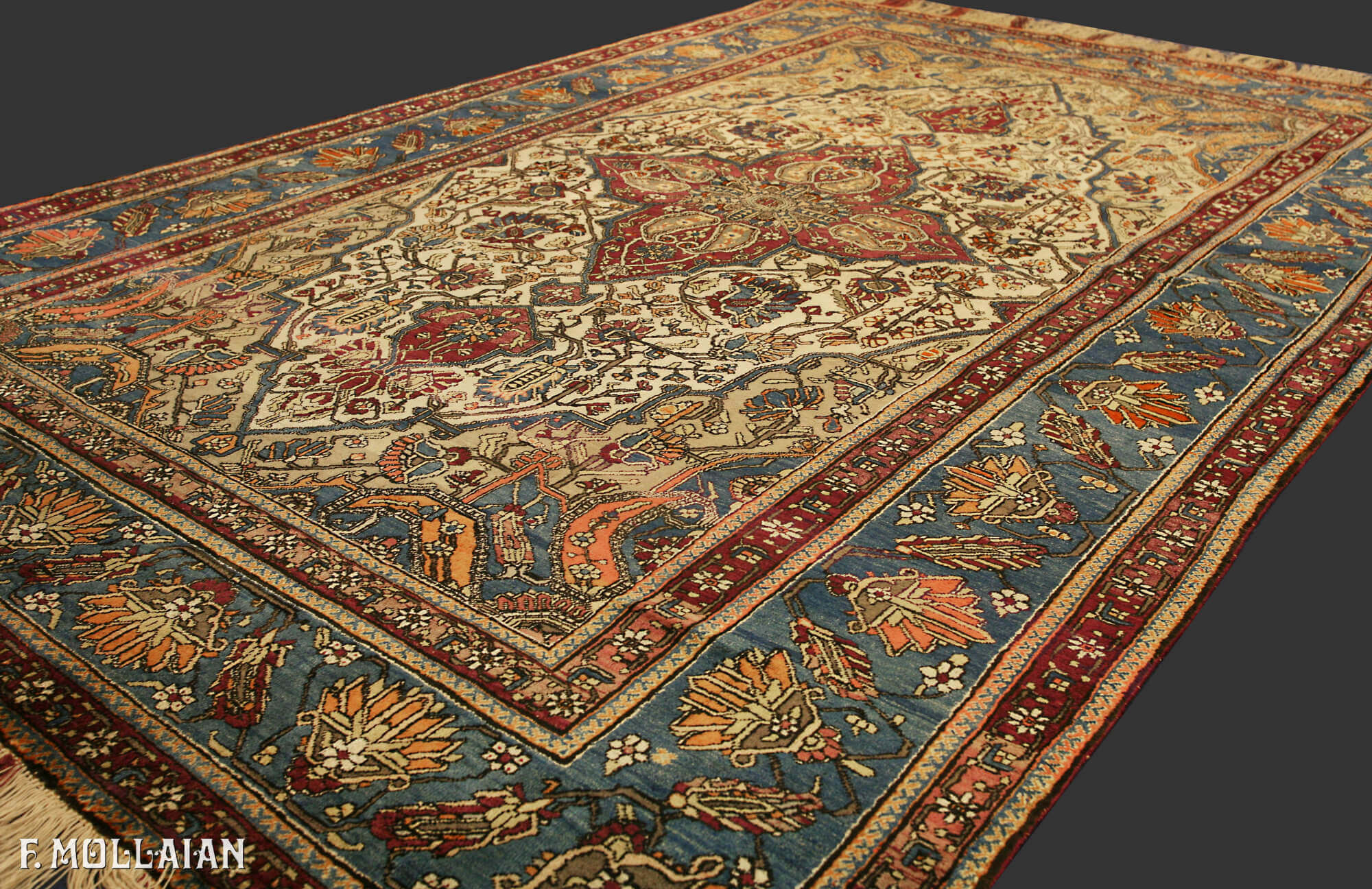 Alfombra Persa Antigua Farahan Seda n°:71197249