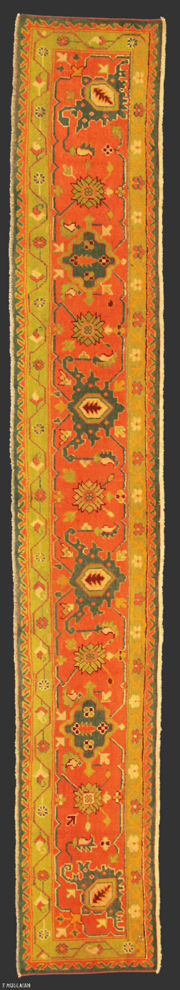 A Long Turkish Ushak (Oushak) Antique Runner n°:79001661