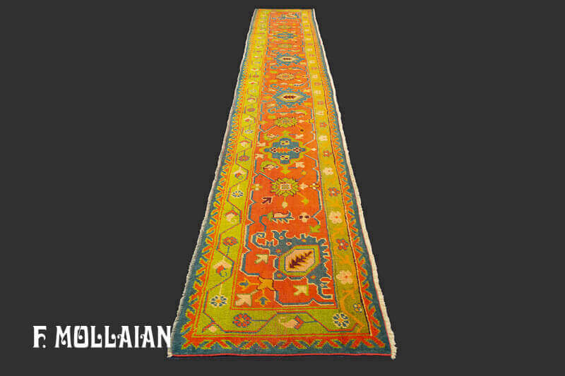 A Long Turkish Ushak (Oushak) Antique Runner n°:79001661