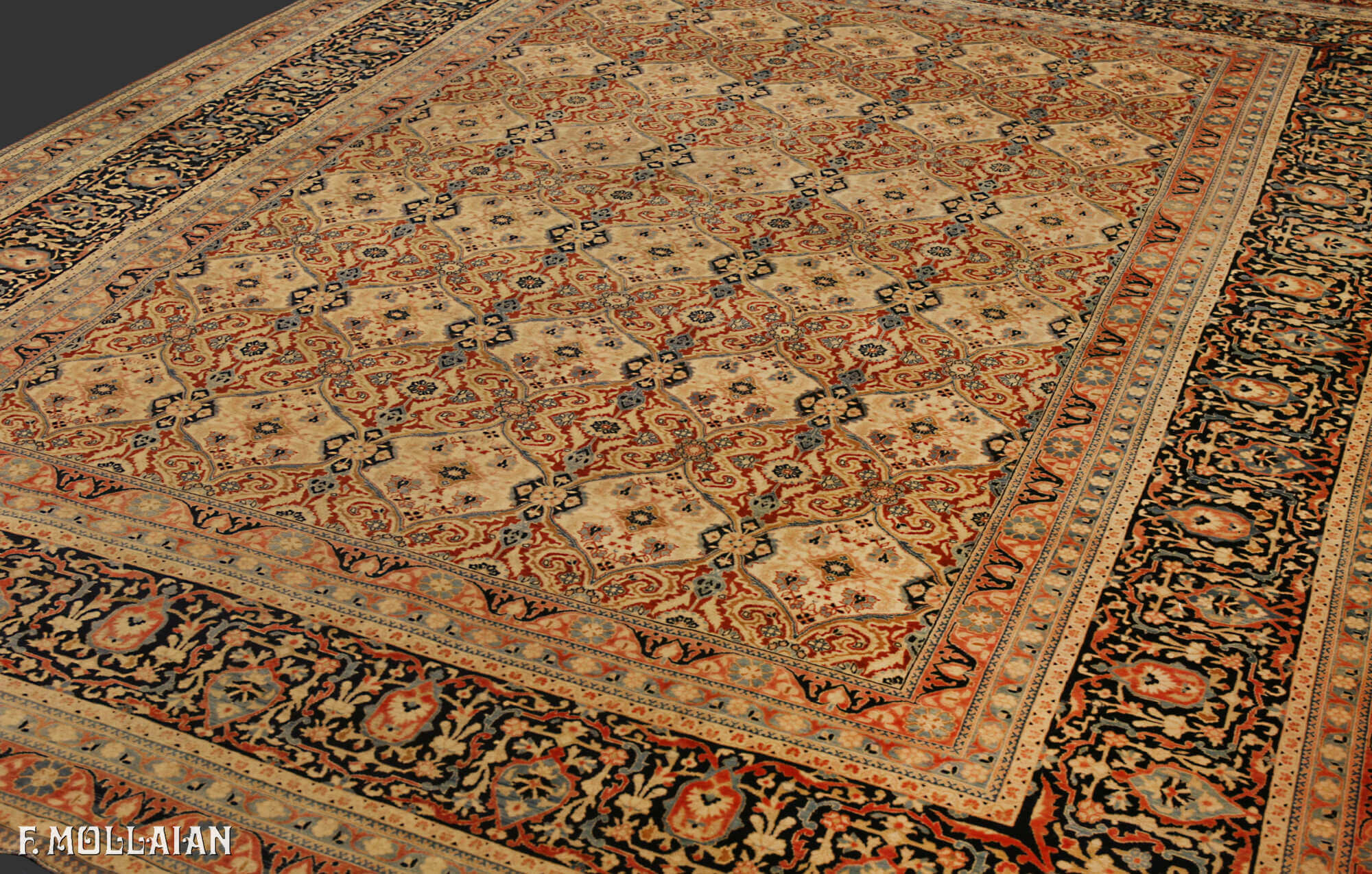 Antique Persian All-Over Kashan Mohtasham Carpet n°:84256264