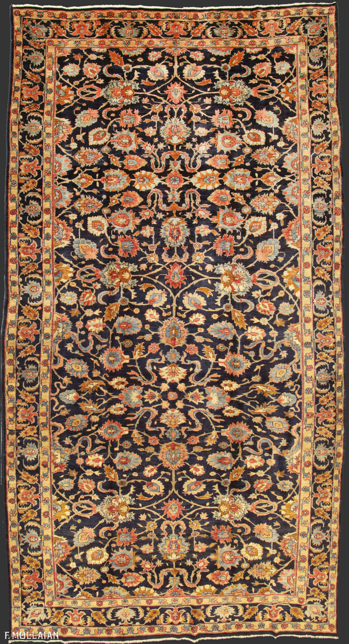 Antique Persian Saruk Mohajeran Gallery Size Carpet n°:92116590