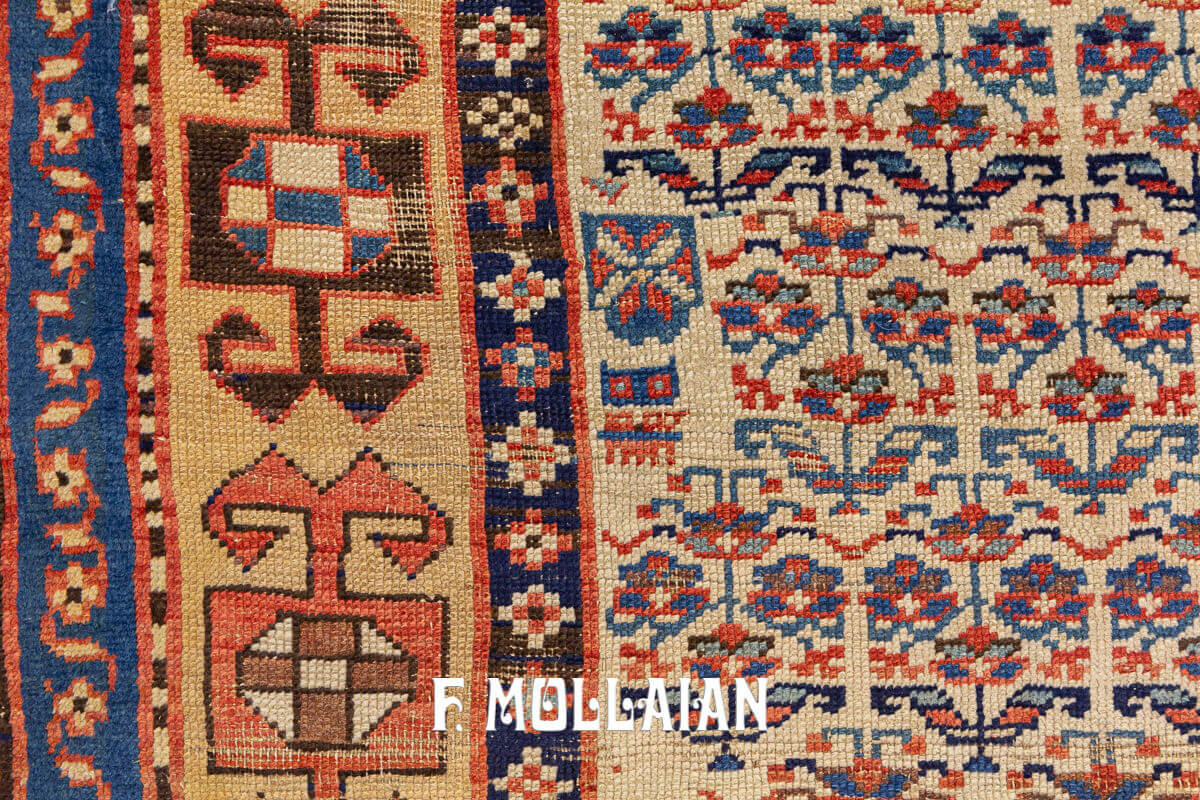 Antique Caucasian Kalleh-Size Shahsavan All-over Carpet (340x150 cm)