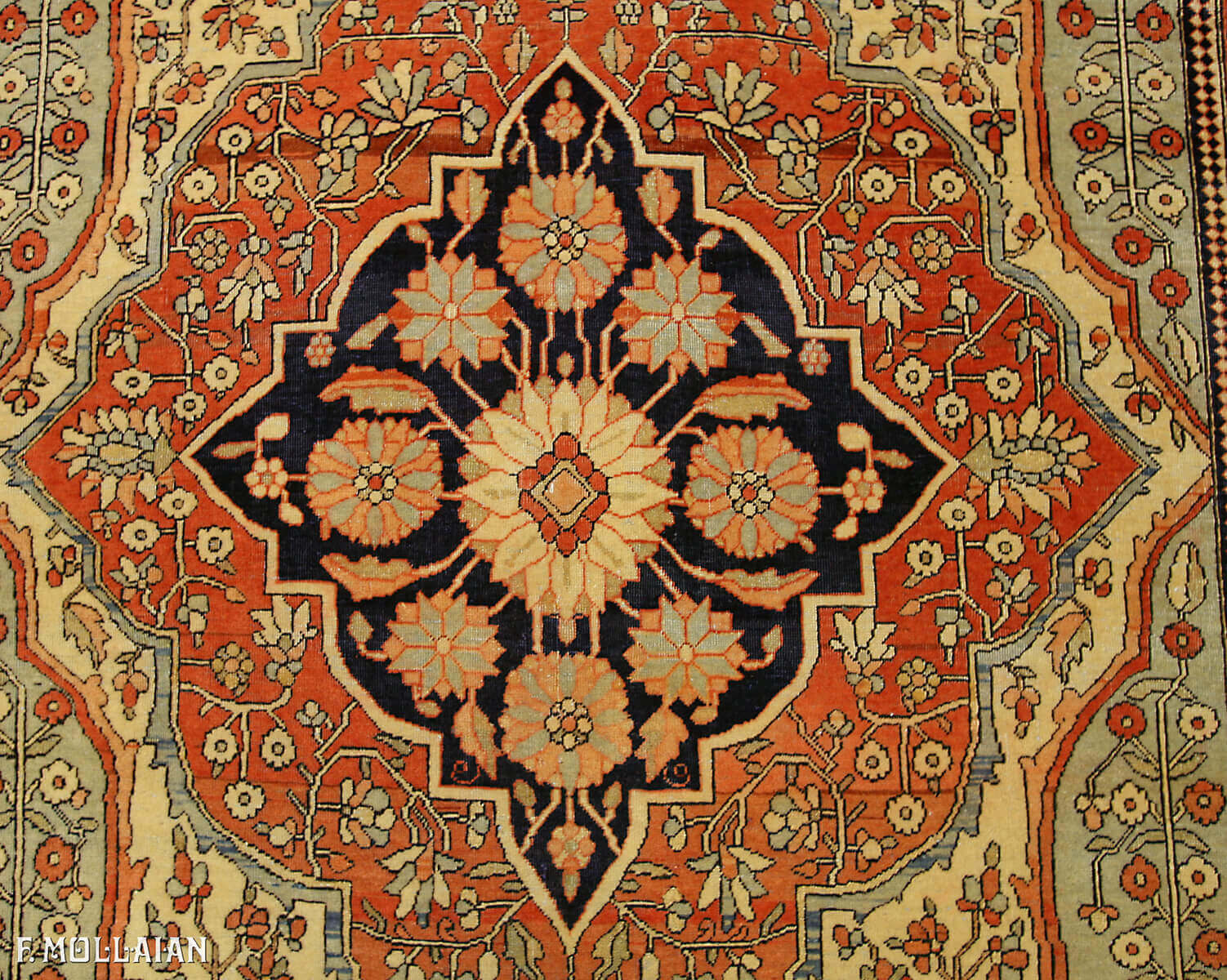 Teppich Persischer Antiker Kashan Mohtasham n°:96918007